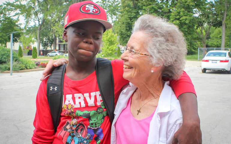Precious Blood Sr. Donna Liette and Alontae, one of the youth in summer program