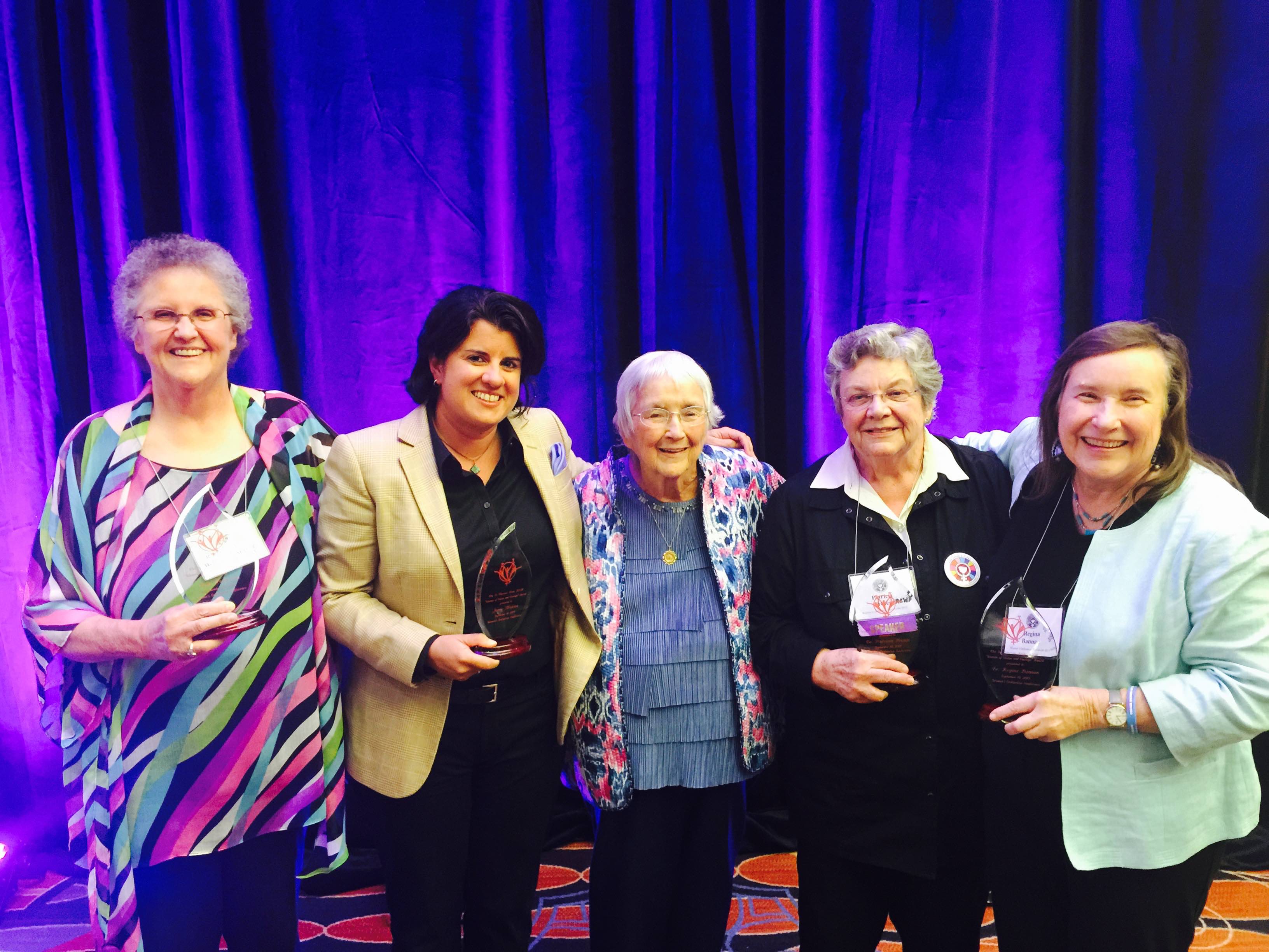 Judy Heffernan, Jamie Manson, Theresa Kane, Patricia Fresen, Regina Bannan (Photo by Kimberly Ritter)