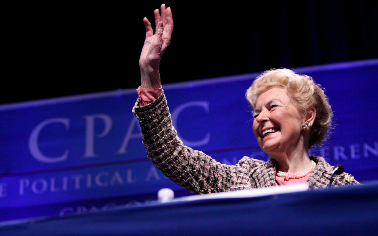 Phyllis Schlafly of Eagle Forum speaking at CPAC 2011 in Washington, D.C., in February 2011. (Gage Skidmore, via Flickr and used under Creative Commons 2.0)