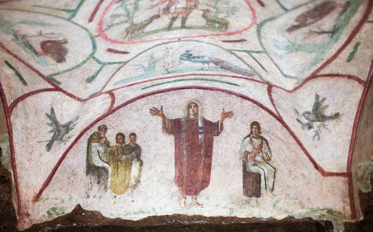 A fresco inside the Catacomb of Priscilla in Rome (CNS/Max Rossi)