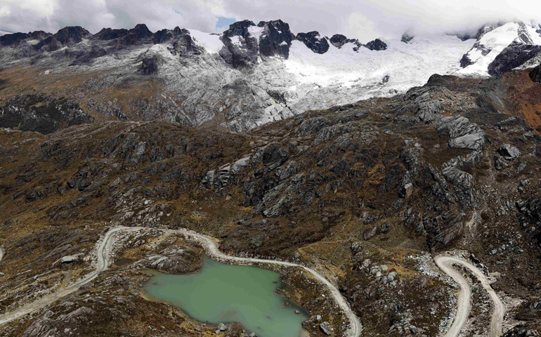 A view of a glacial lake is seen in Huascaran National Park in Peru in late September (CNS/Reuters/Mariana Bazo)