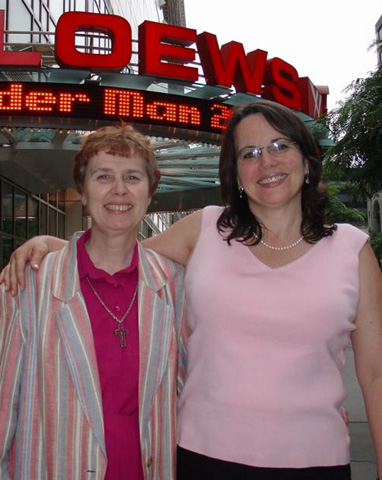 Sr. Jeannine Gramick, left, and Barbara Rick at New Fest Screening of "In Good Conscience" in New York City in 2005. (Courtesy of Out of The Blue Films, Inc.) 