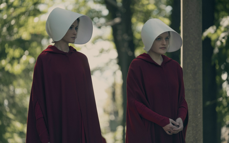 Alexis Bledel and Elisabeth Moss in "The Handmaid's Tale." (Take Five/Hulu)