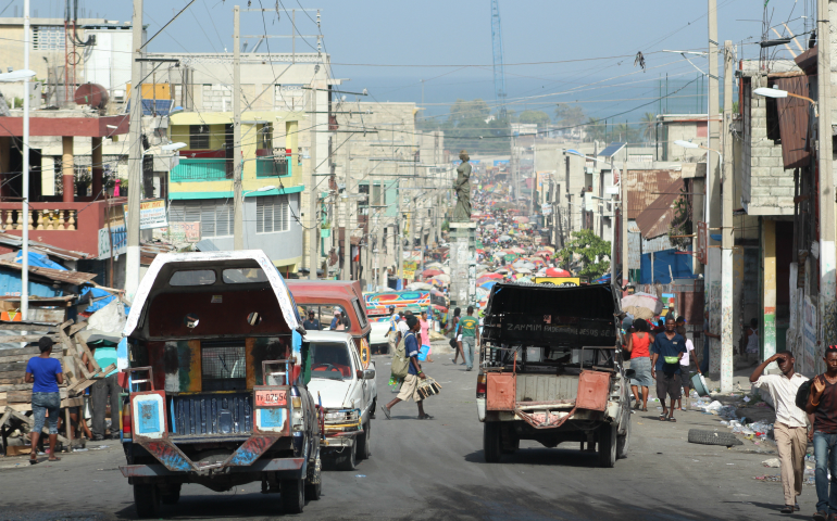 A view down the street toward the Bel Air area of Port-au-Prince where Sr. Isabel Solá Matas was shot and killed. (GSR photo/Chris Herlinger)