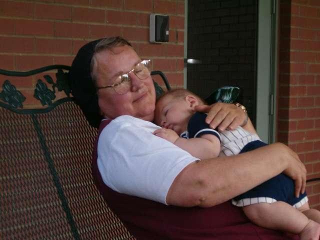 Hildegard Pleva spends time with her first grandson, who is now 11 years old, when he was an infant. (Provided photo)