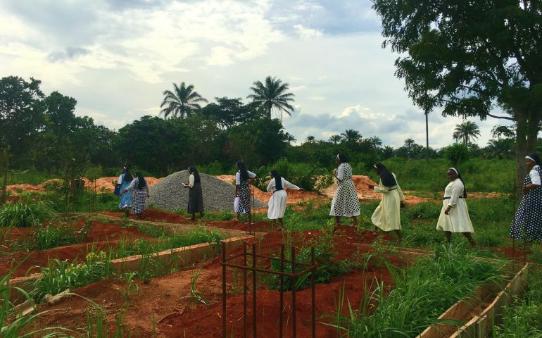 Augustinian Sisters of the Mercy of Jesus visit the future site of their new convent and chapel in Nigeria's Idah Diocese. (Festus Iyorah)