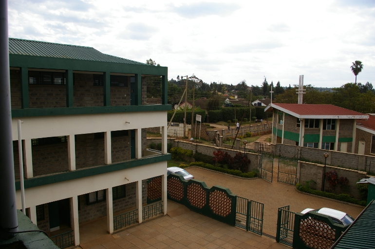 The main courtyard of St. Aloysius Gonzaga Secondary School in Nairobi's KIbera slum. (NCR photo/Joshua J. McElwee)