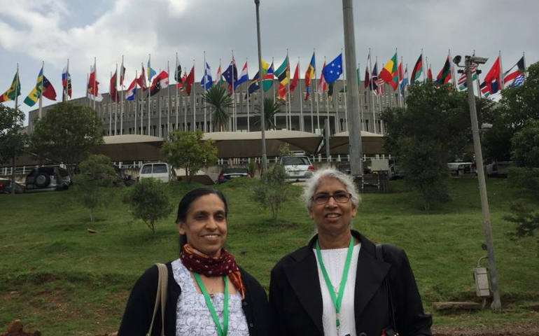 Sr. Celine Paramundayil, Medical Mission Sisters, and Sr. Teresa Kotturan, Sisters of Charity Federation, attended the financing meeting in Addis Ababa, Ethiopia in July. (Provided photo)
