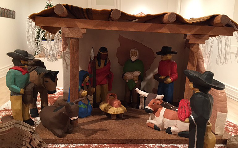 Annie Merrill's crèche on display at the College of New Rochelle (NCR photos/Jamie Manson)