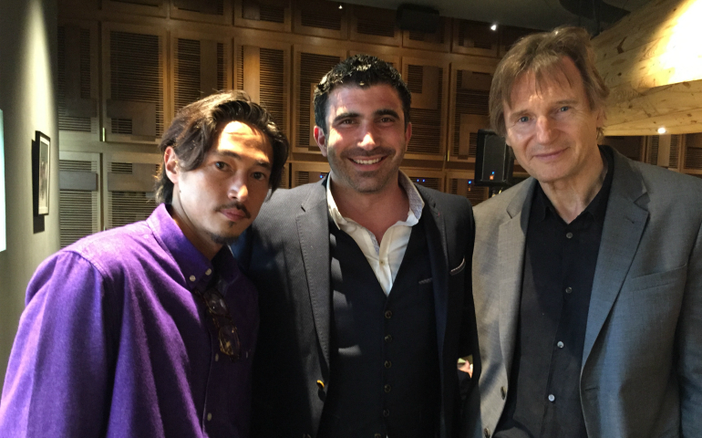 From left, Yosuke Kubozuka, Matt Malek and Liam Neeson. (Courtesy of Paramount Pictures)