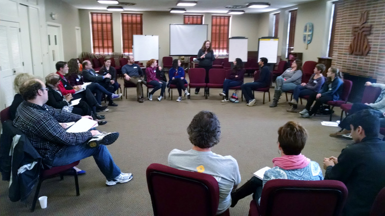 The Kansas City Interfaith Youth Alliance held a workshop Jan. 30 at Second Presbyterian Church in Kansas City, Mo. (Bill Tammeus)