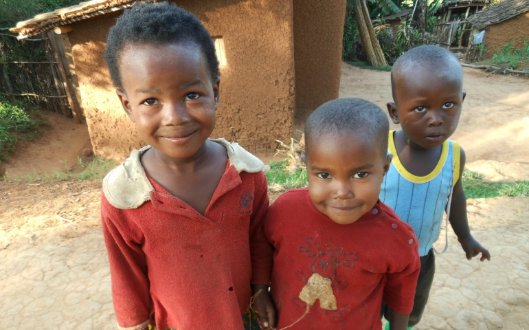 2.	East African boys smile for Sr. Kathie Shea's camera: "Children with their wide smiles and ticklish laughs always touched me. They let me see beyond the immediate circumstances and enjoy the present moment with them." (Kathie Shea)