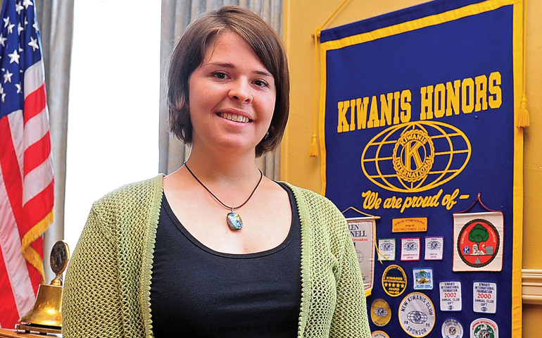 Kayla Mueller at the Prescott, Ariz., Kiwanis Club before her August 2013 kidnapping (CNS/EPA/The Daily Courier/Matt Hinshaw)