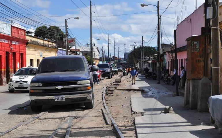 Early morning on La Línea, "The Line," Guatemala City's red-light district, before the prostitutes begin working. (GSR/J. Malcolm Garcia)