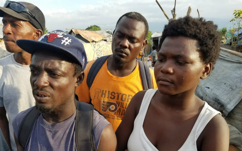 Among the residents of the landfill at Turtier, outside of Port-au-Prince, are Camecise St. Fleur, 16, right, and Jean Gady, 25, left. "In this area, we are like a family," Gady said. (GSR photo/Chris Herlinger) 