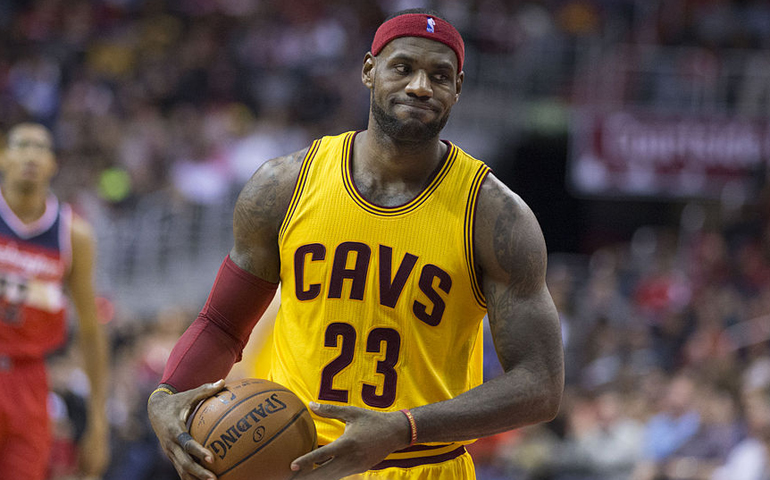 LeBron James of the Cleveland Cavaliers in a game against the Washington Wizards at Verizon Center on Nov. 21, 2014, in Washington, D.C. (Keith Allison/Wikimedia Commons)