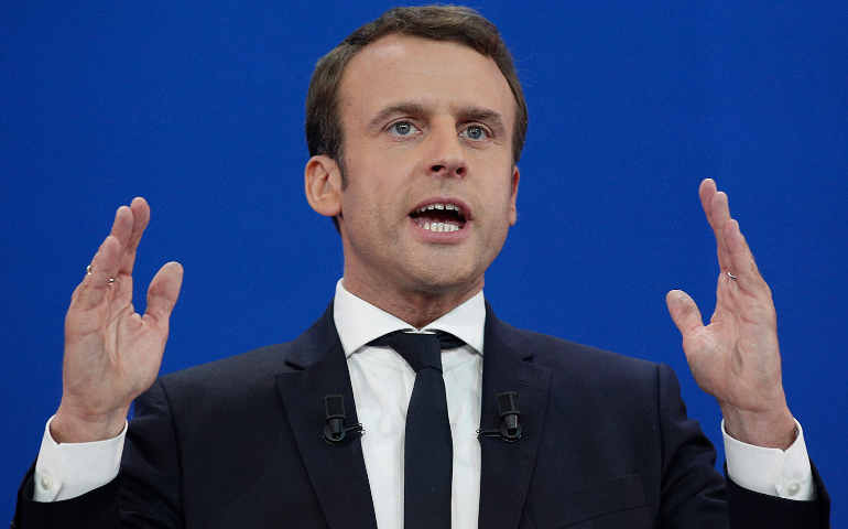 French President-elect Emmanuel Macron  (CNS photo/Yoan Valat, EPA) 