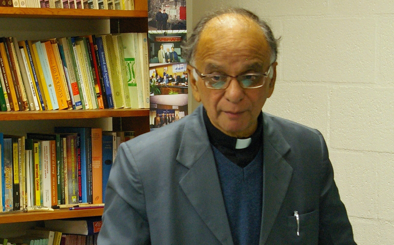 Archbishop Thomas Menamparampil speaks Friday at The Catholic University of America. (NCR photo/Joshua J. McElwee)