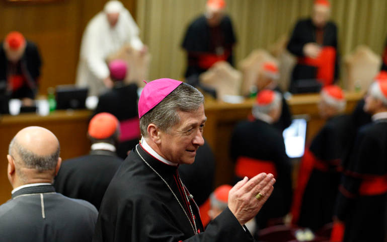 Chicago Archbishop Blase Cupich at the synod on the family at the Vatican Oct. 24, 2105. (CNS/Paul Haring)