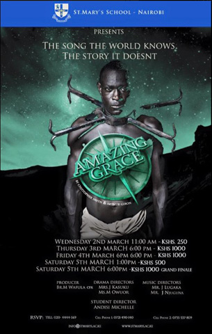 Poster of Nairobi production of "Amazing Grace"