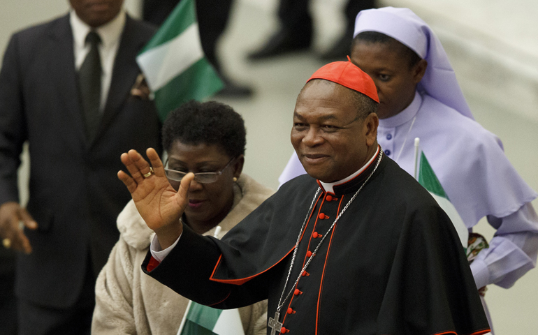 Cardinal John Onaiyekan of Abuja, Nigeria, after he was made a cardinal in November (CNS/Paul Haring)