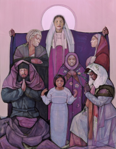Janet McKenzie, "Mary – Mother of Mercy." (Commissioned by Carlow University, Pittsburgh, Penn, in celebration of the Year of Mercy, 2016. ©2015 janetmckenzie.com)