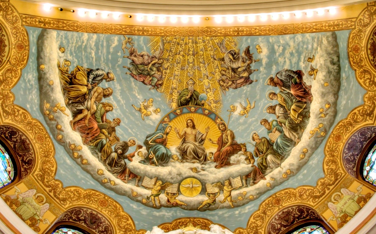 The ceiling of St. Joseph Church, which is slated to merge with the Cathedral of the Immaculate Conception Parish in the Diocese of Camden, New Jersey (Wikimedia Commons/Bestbudbrian)