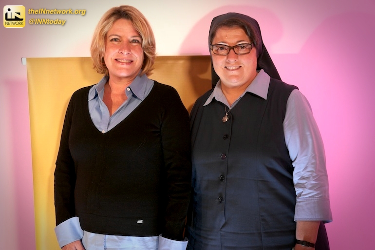 "Madam Secretary" writer/producer Barbara Hall with Sr. Rose Pacatte, FSP