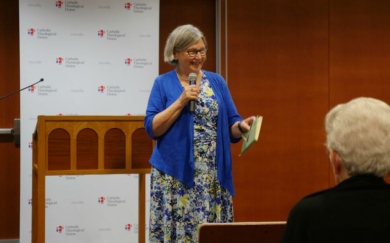 Social Service Sr. Simone Campbell speaks June 13 at Catholic Theological Union in Chicago. (Courtesy of Catholic Theological Union)