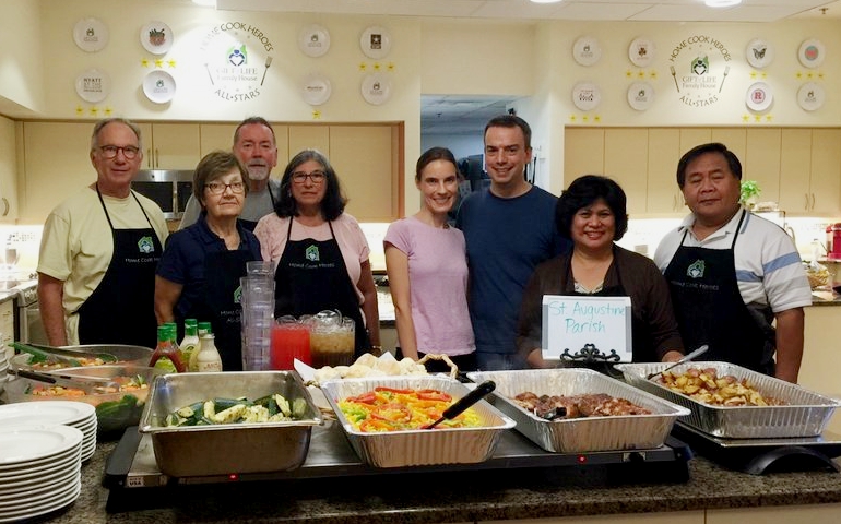 St. Augustine parishioners prepare a meal at the Gift of Life Family House in Philadelphia. (Courtesy of St. Augustine Parish)