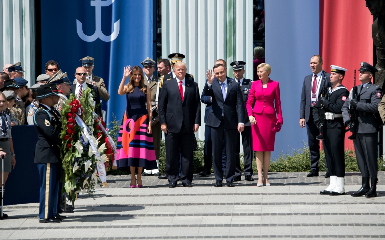 U.S. President Donald Trump with Polish President Andrzej Duda in Warsaw, Poland, July 5 (White House photo)