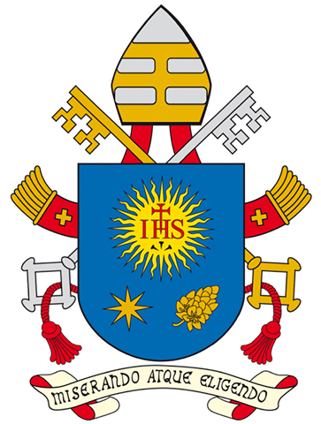 Coat of arms for Pope Francis with Jesuit "IHS" symbol