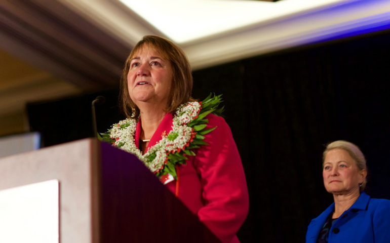 Bishop Karen Oliveto (Photo courtesy of Patrick Scriven, United Methodist Church PNW Conference)