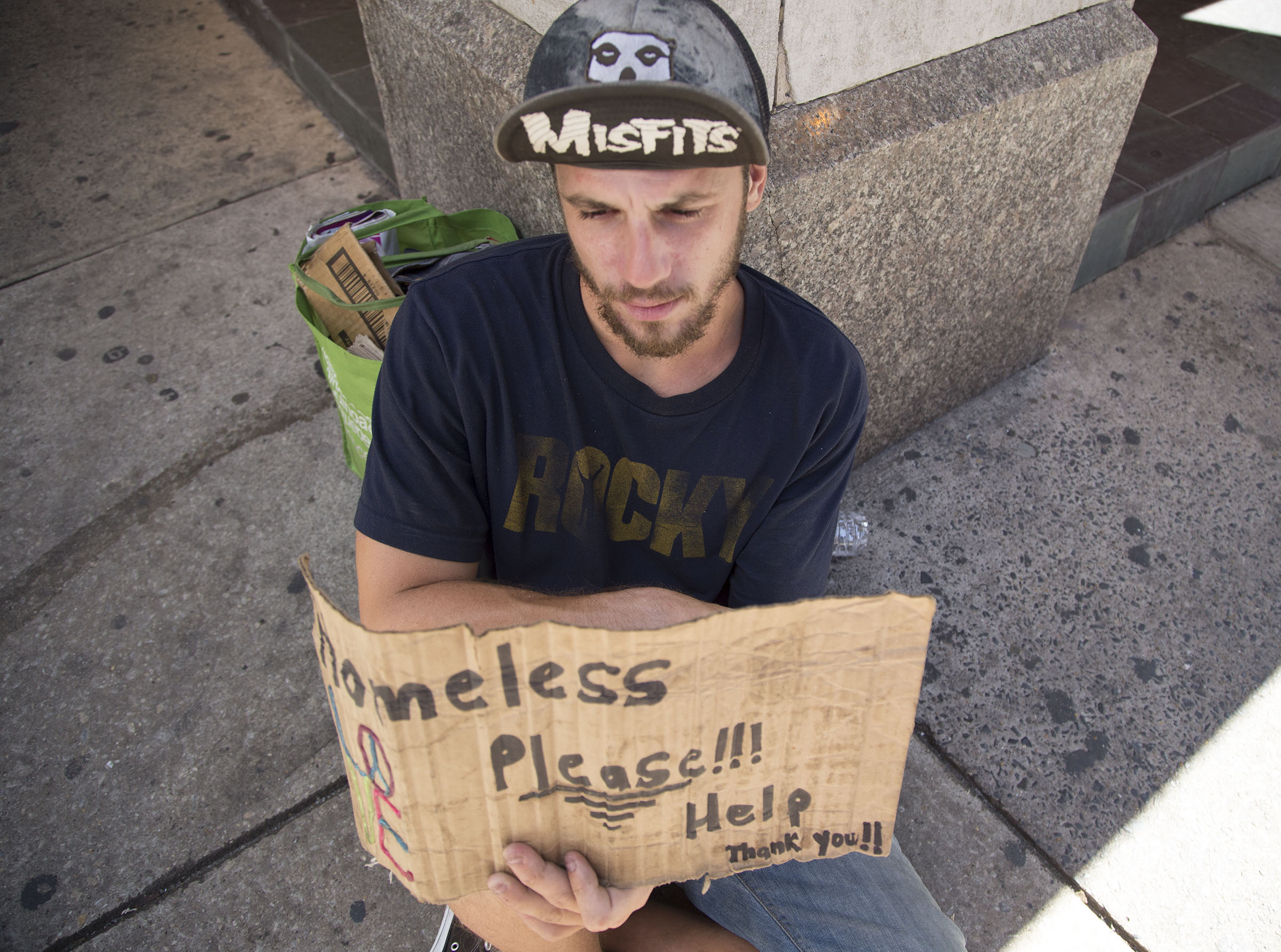 John Scott, originally from New Jersey, has been living on the streets of Philadelphia for over a year, as the city prepares for the arrival of Pope Francis. (Religion News Service/Sally Morrow)