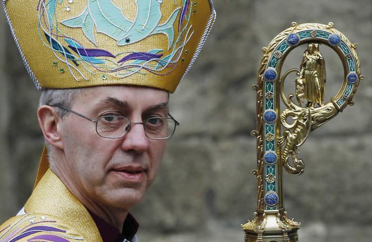 Archbishop of Canterbury Justin Welby, after his enthronement ceremony at Canterbury Cathedral, in Canterbury, southern England, on March 21, 2013. (Reuters/Luke MacGregor)