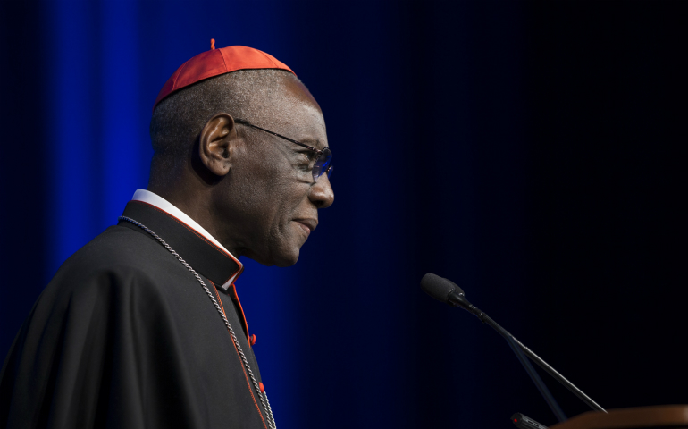 Cardinal Robert Sarah, prefect of the Congregation for Divine Worship and the Sacraments, is pictured at the 2016 National Catholic Prayer Breakfast Washington. (CNS photo/Bob Roller)