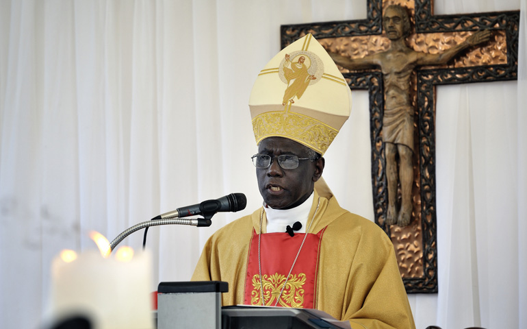 Cardinal Robert Sarah, president of the Pontifical Council Cor Unum, gives the homily during a Mass in Port-au-Prince in 2011. (CNS/Paul Jeffrey) 