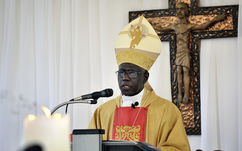 Cardinal Robert Sarah, president of the Pontifical Council Cor Unum, gives the homily during a Mass in Port-au-Prince in 2011. (CNS/Paul Jeffrey)