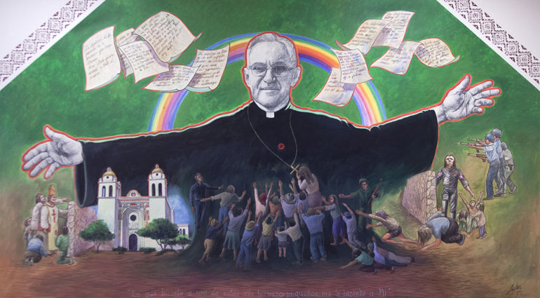 A mural of Salvadoran Archbishop Oscar Romero at the Columban Mission Center in El Paso, Texas (CNS/Octavio Duran)