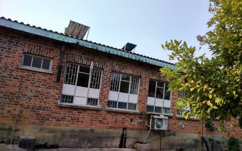 Solar-powered water heaters sit on rooftops at the Mercy Sisters' convent in northern Zambia. (Courtesy of the Sisters of Mercy)