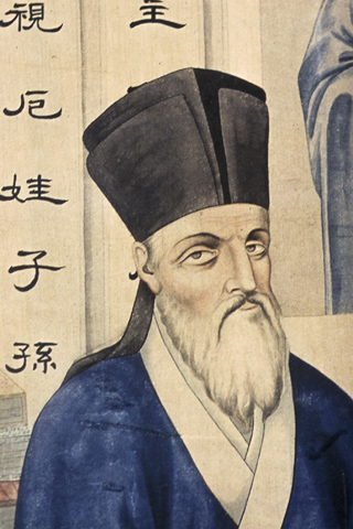 A detail from an illustration of Jesuit Fr. Matteo Ricci at the Beijing Center for Chinese Studies (CNS/Nancy Wiechec) 