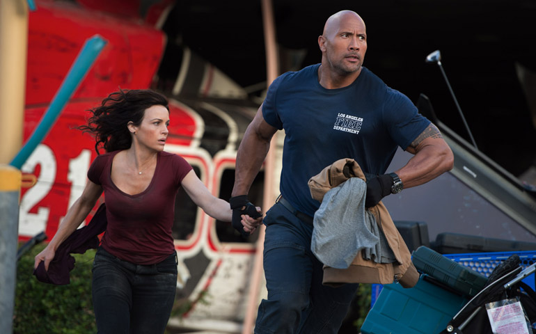 Carla Gugino and Dwayne Johnson in "San Andreas" (Warner Bros. Pictures/Jasin Boland)