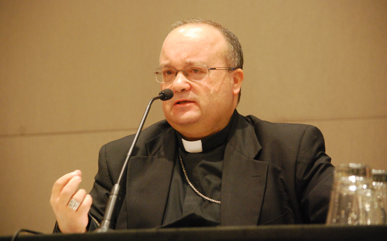 Bishop Charles Scicluna speaks Oct. 16 to members of the Canon Law Society of America in Sacramento, Calif. (CLSA/Franciscan Fr. Manuel Viera)