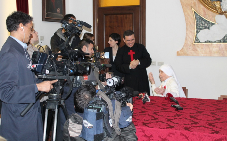 In February, Camillian Sr. Candida Bellotti, turned 107 years old and was celebrated with a minor media storm at her community residence in Italy. (Courtesy of Ministers of the Infirm Camillian Religious) 