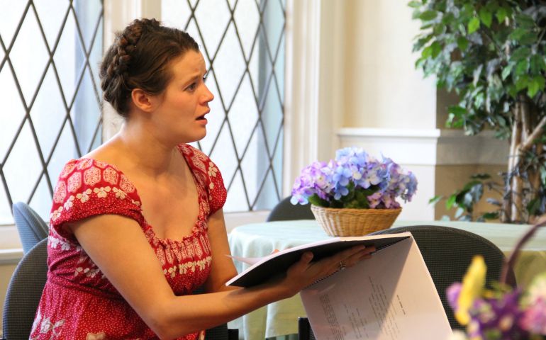 Suzie Deuker rehearses for "This Other Love." (Laura Heise)