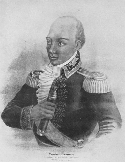 Engraved early portrait of Toussaint L'Ouverture, Haitian leader. [Public domain], via Wikimedia Commons