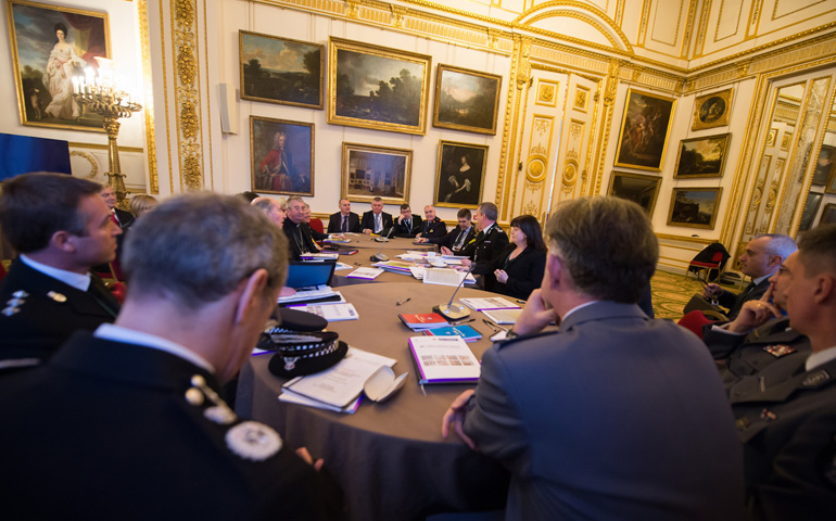 Delegates against human trafficking attend a conference Saturday at Lancaster House in London. (CNS/ Catholic Communications Network/Marcin Mazur)