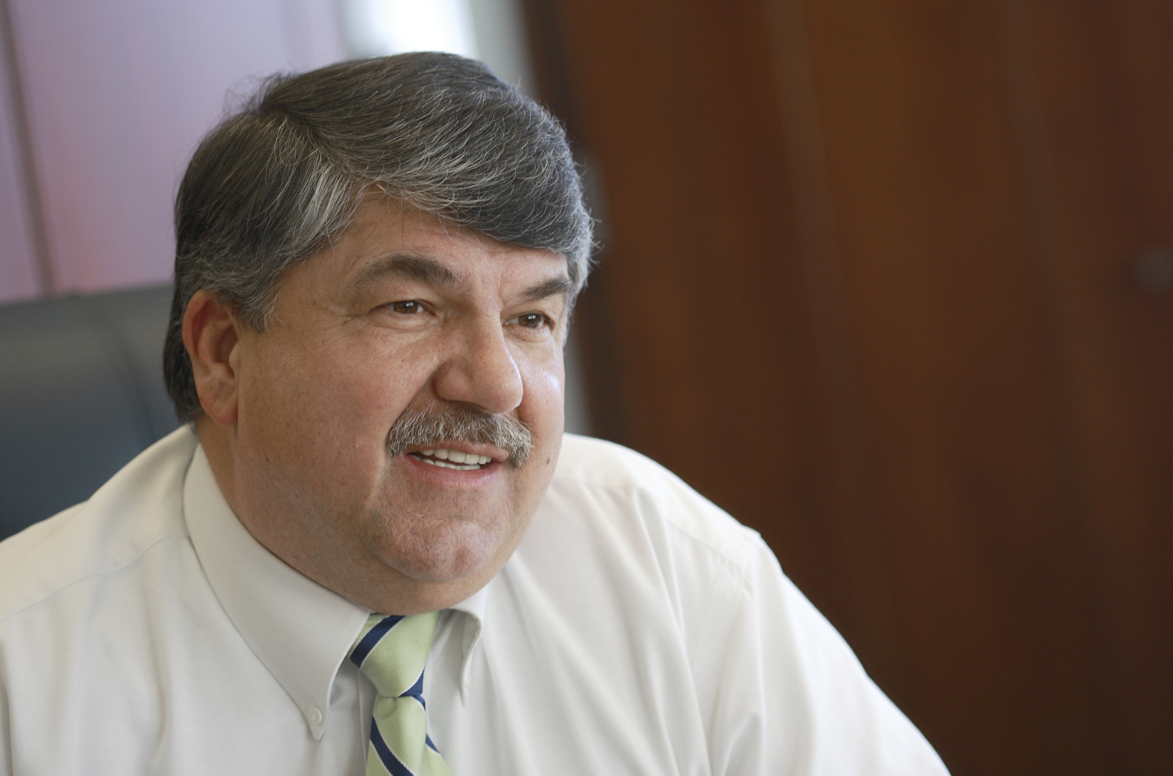 Richard Trumka in his office at the AFL-CIO headquarters in March 2010 in Washington. (CNS/Nancy Wiechec)
