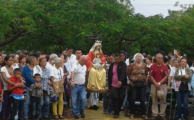 Procession honoring Our Lady of Coromonto, en route to a public healing Mass in Barquisimeto, Venezuela (Community of Barquisimeto)