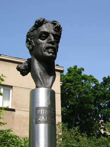 A bronze bust of Frank Zappa in Vilnius, Lithuania (Wikimedia Commons/Nikolas Lloyd)